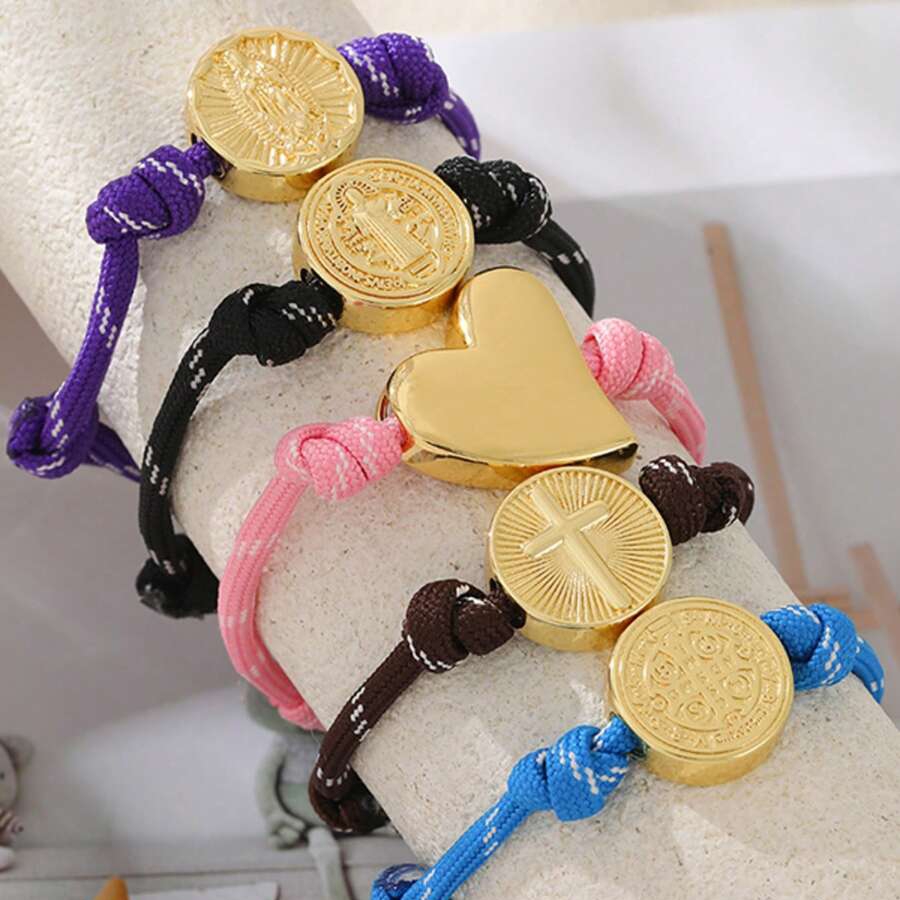 Unisex Geometric Weave Bracelets In Copper With 18K Real Gold Plated PVD Coated Finish Featuring Cord In Chain Design 2
