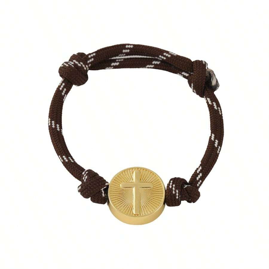 Unisex Geometric Weave Bracelets In Copper With 18K Real Gold Plated PVD Coated Finish Featuring Cord In Chain Design 6