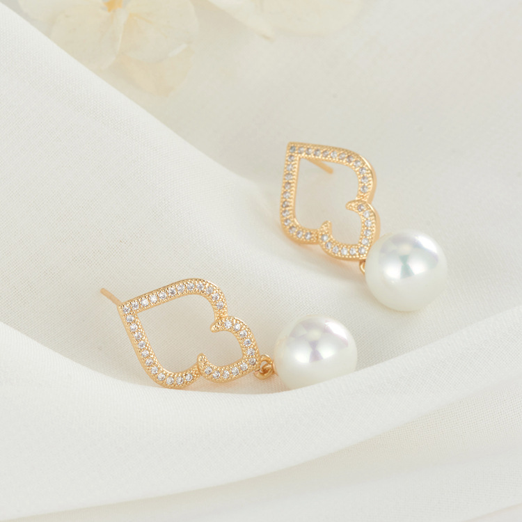 Ginkgo Leaf Stud Earrings For Women With 925 Sterling Silver Posts And Copper Base Inlaid With Zircon In Simple Style 4