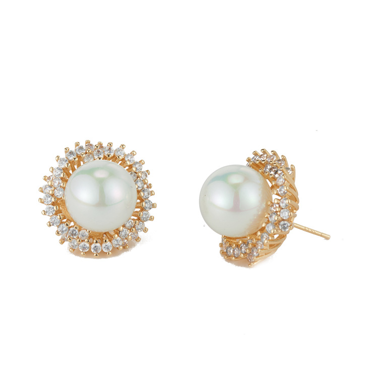 Ginkgo Leaf Stud Earrings For Women With 925 Sterling Silver Posts And Copper Base Inlaid With Zircon In Simple Style 5