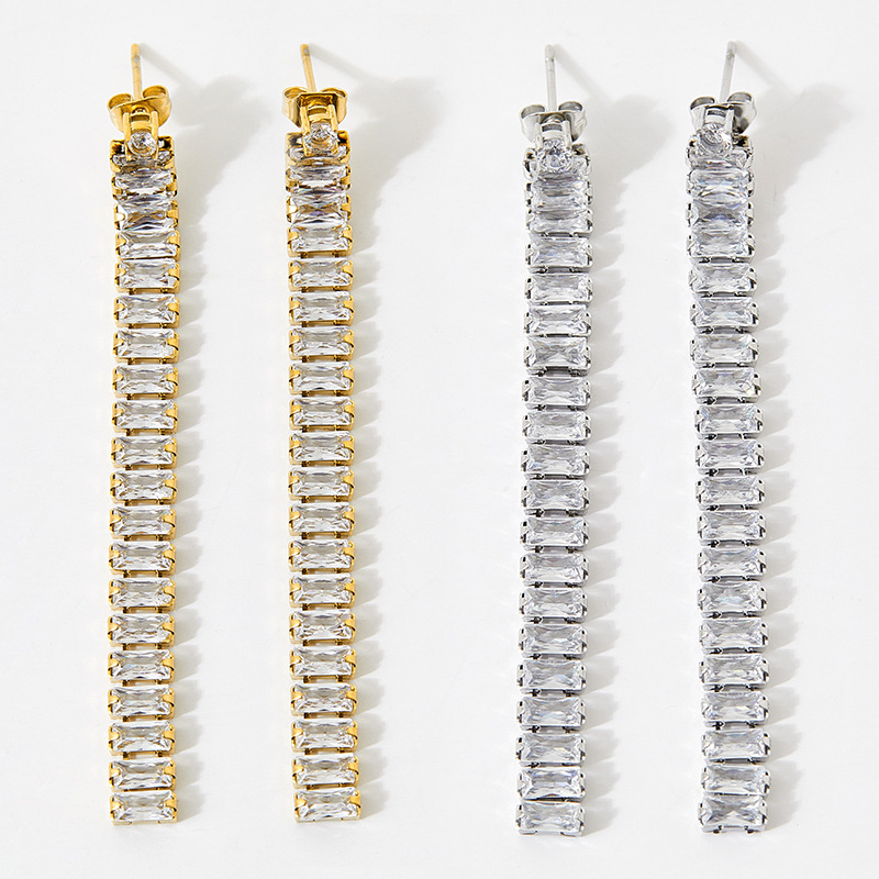 Geometric Earrings For Women Featuring Waterproof Non Tarnish 304 Stainless Steel With Real Gold Plated PVD Coating And Zircon Inlay 2