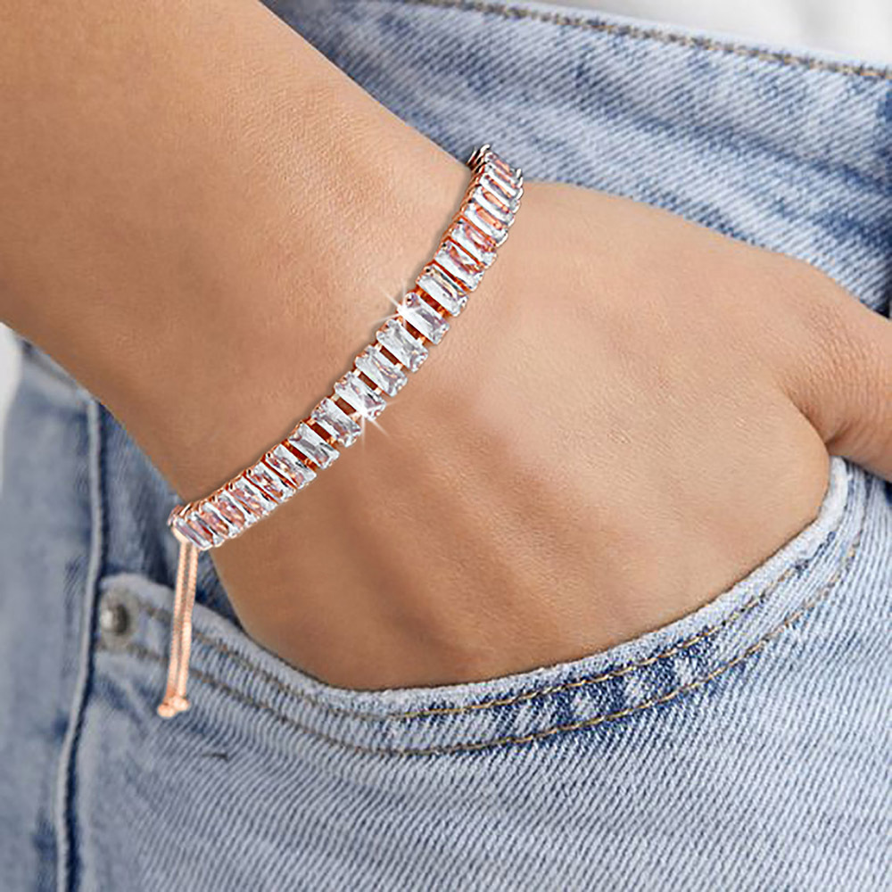 Waves Copper Bracelet For Women Featuring Electroplated Design With Artificial Gemstones In Glam Style 4