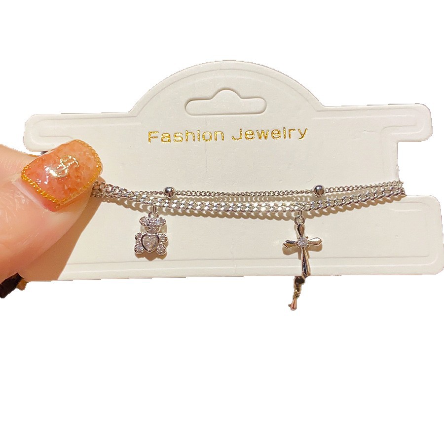 Gold Gold-plated Zircon Bear Bracelet Adjustable Clasp Animal Simple Women's Jewelry Accessory Design 5