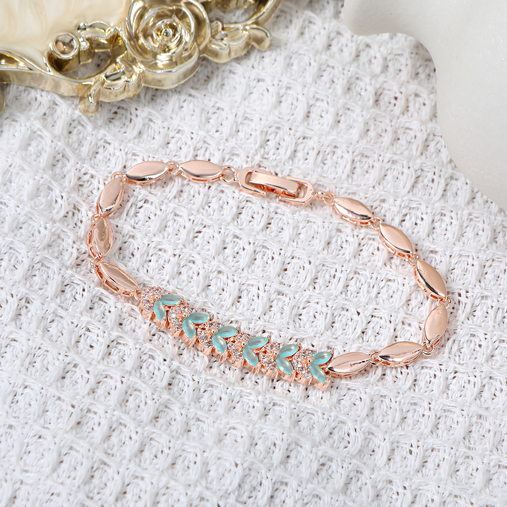 Real Gold Plated Copper Women’s Splicing Bracelets With Zircon Inlay And Slider Chain 4