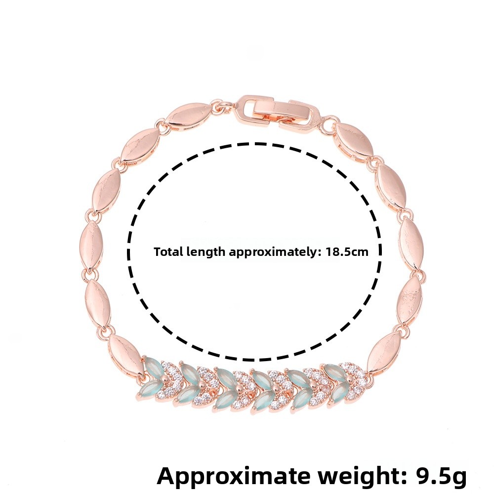 Real Gold Plated Copper Women’s Splicing Bracelets With Zircon Inlay And Slider Chain 5