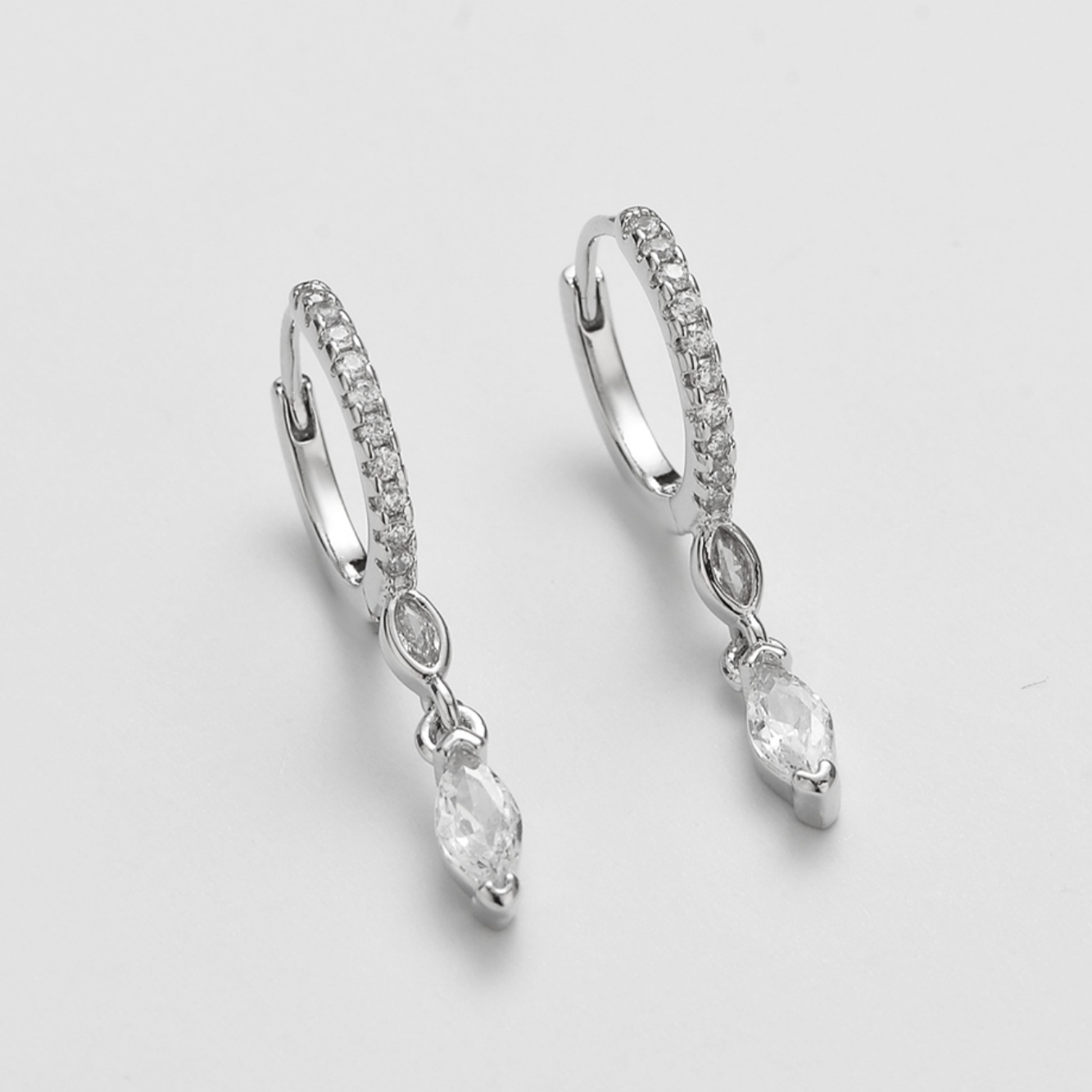 Golden Water Droplets Drop Earrings For Unisex Featuring Electroplated Copper With Zircon Inlay 3