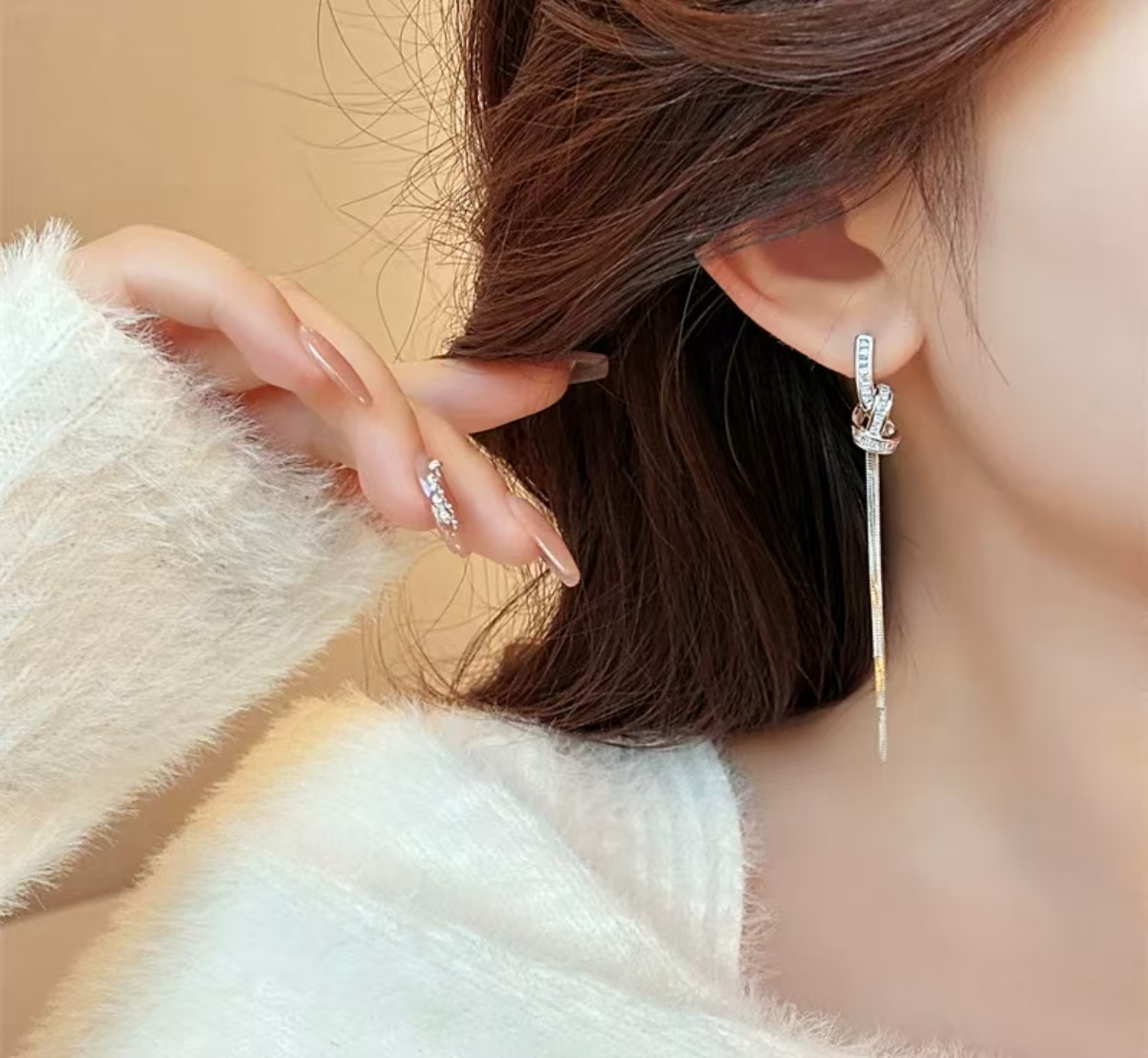 Hand Of Fatima Drop Earrings For Women In 14K Gold Plated Copper With Waterproof UV Plating And Artificial Gemstones 2