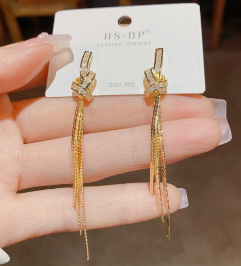 Hand Of Fatima Drop Earrings For Women In 14K Gold Plated Copper With Waterproof UV Plating And Artificial Gemstones 3