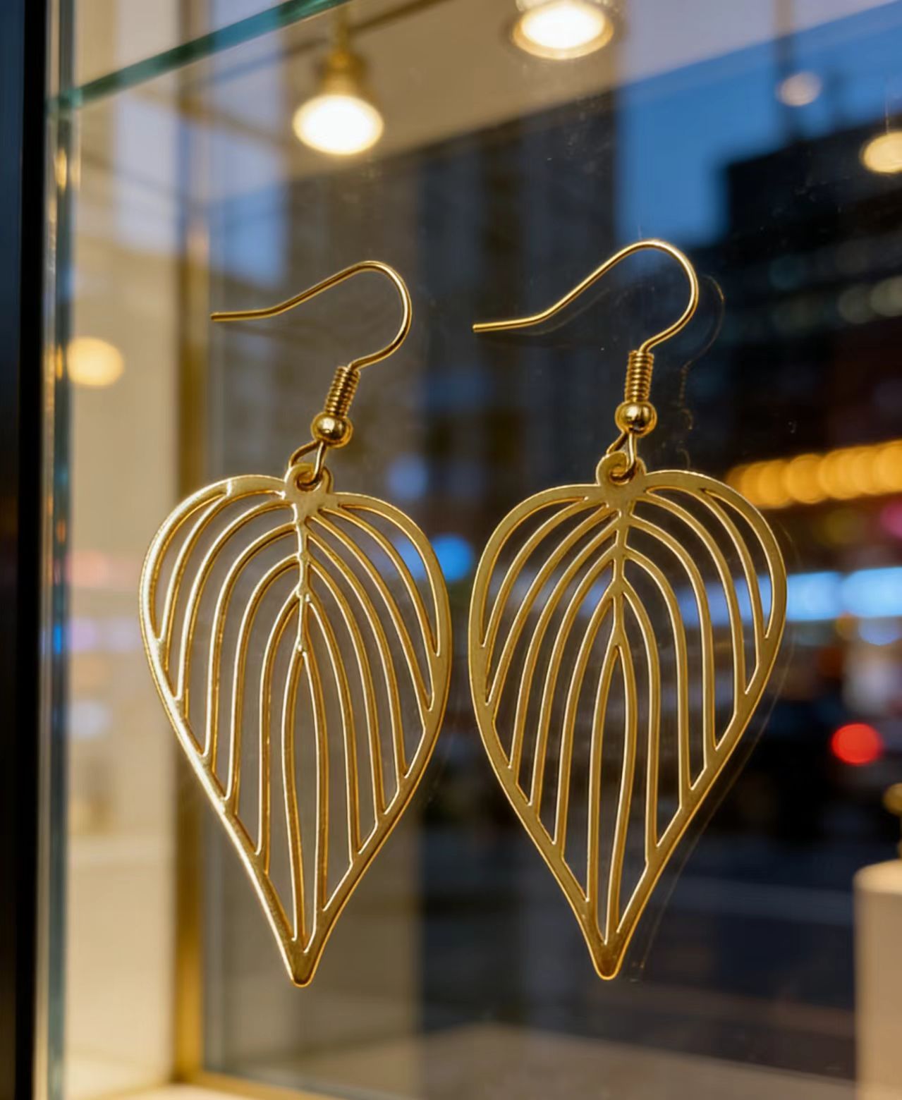 Handmade Copper Leaf Drop Earrings For Women, Elegant Nature-Inspired Jewelry 3