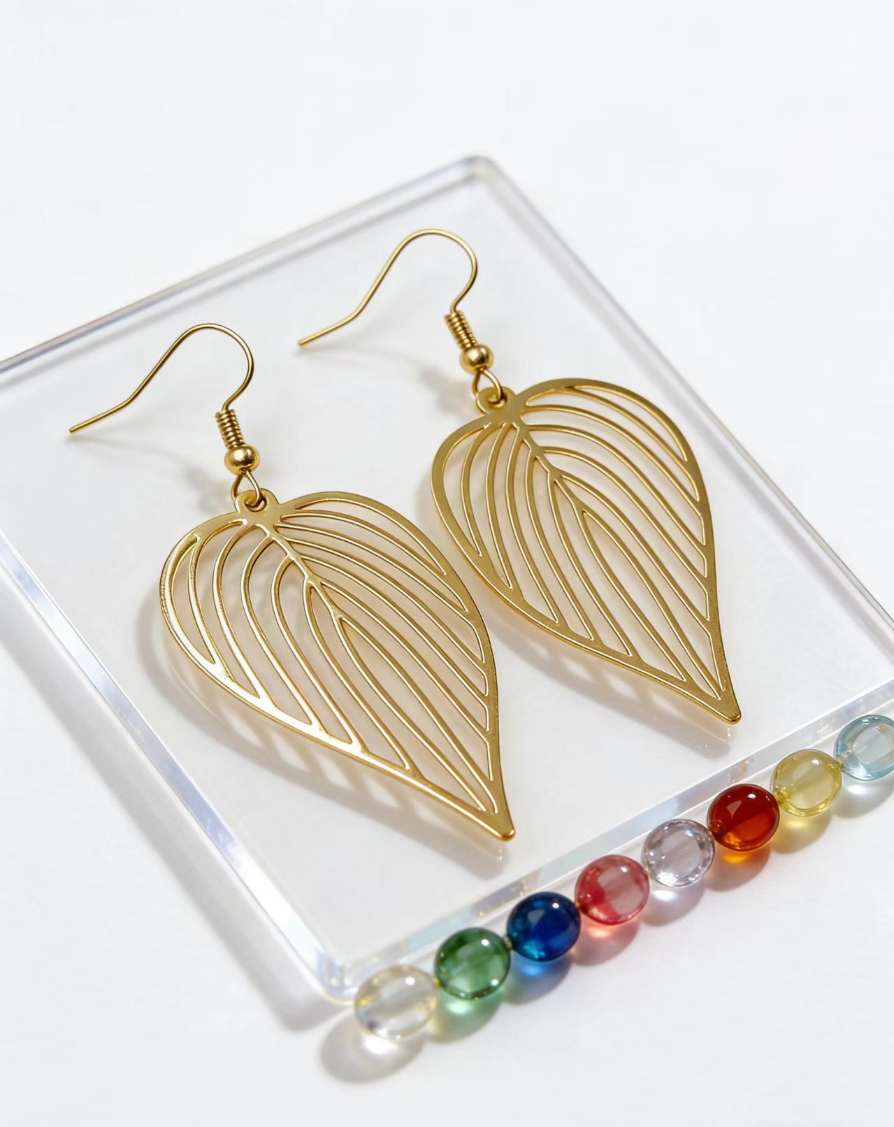 Handmade Copper Leaf Drop Earrings For Women, Elegant Nature-Inspired Jewelry 5