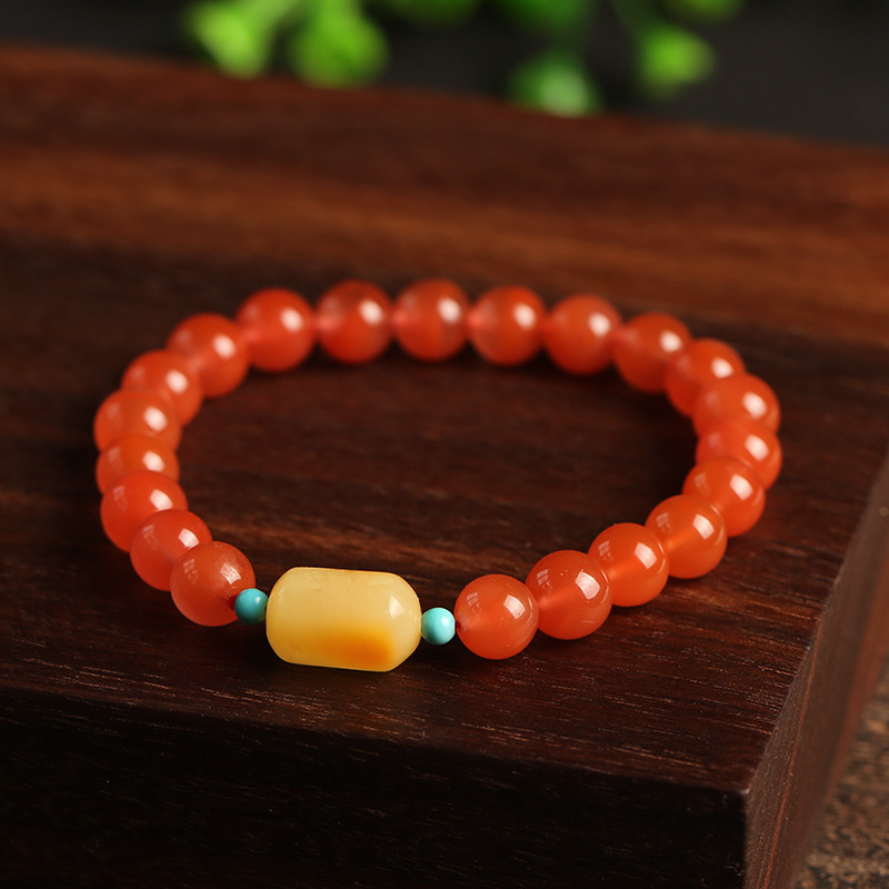 Handmade Geometric Agate Bracelets For Women Featuring Cherry Amber In Ethnic Style 4