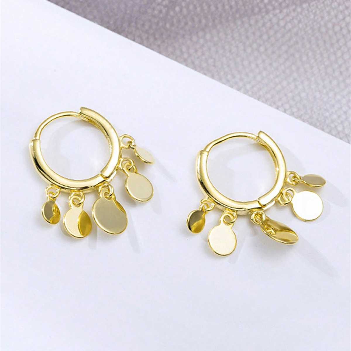 Handmade Geometric Drop Earrings For Women In Copper With KC Golden Water Plating And 0.03µm Thickness