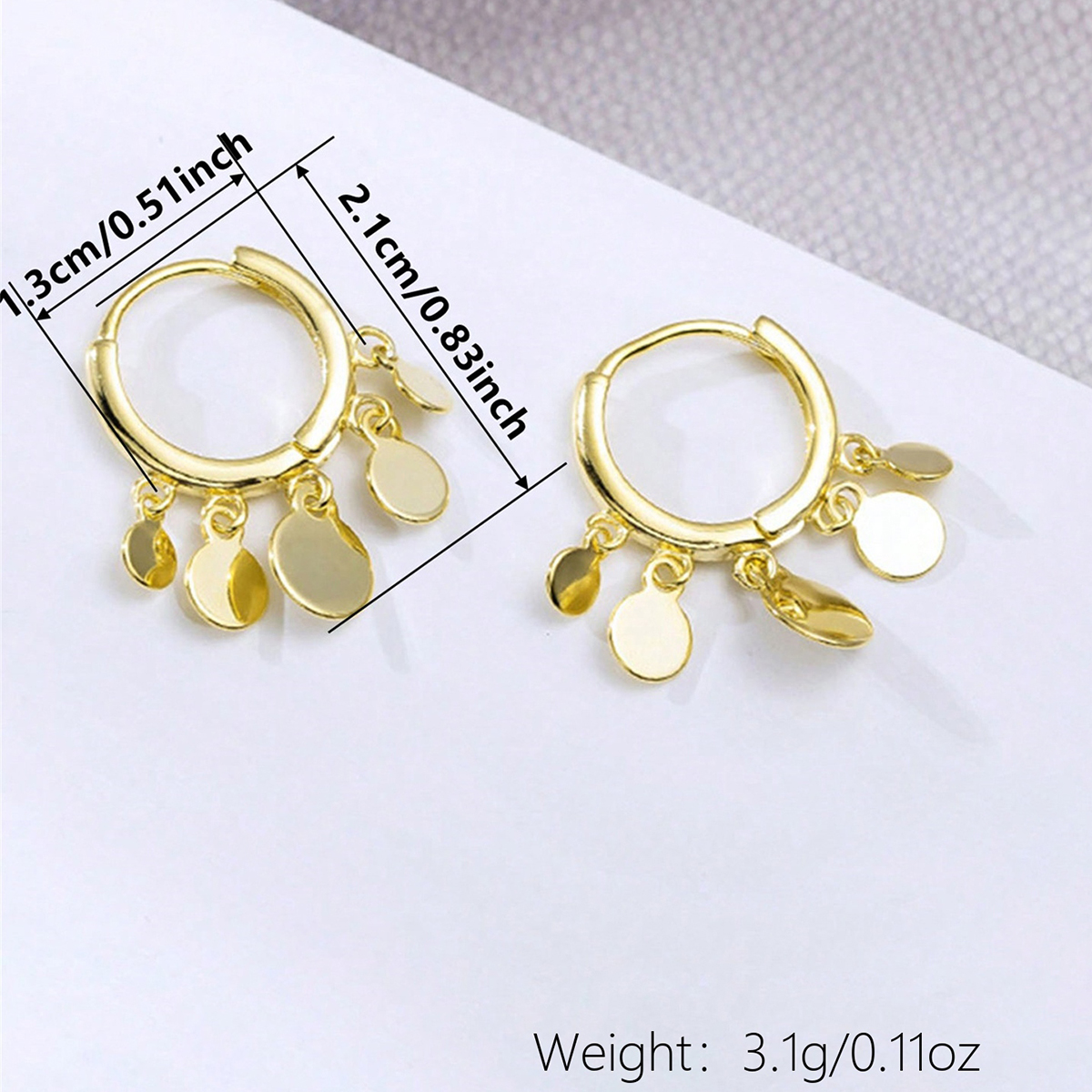 Handmade Geometric Drop Earrings For Women In Copper With KC Golden Water Plating And 0.03µm Thickness 5