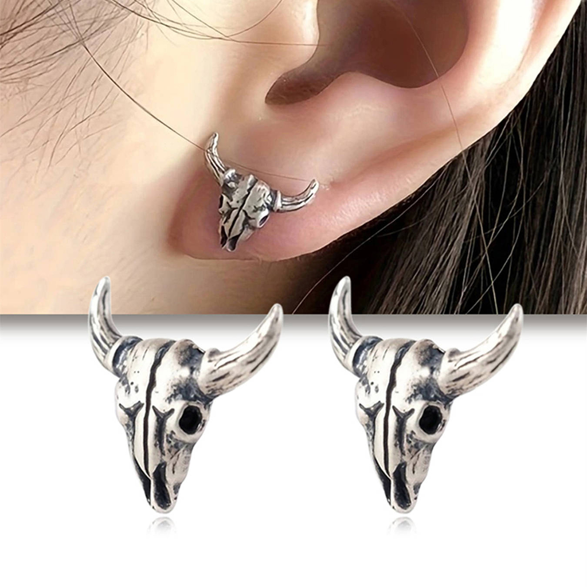 Handmade Geometric Stud Earrings For Women In Copper With White K Plated Water Plating And 0.03µm Thick Coating 2