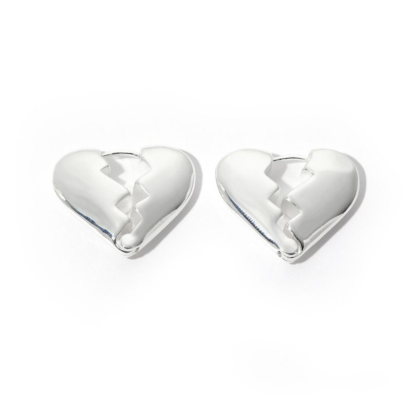 Handmade Heart Shape Stud Earrings For Women In Golden Plated Copper With Water Plating And 0.03µm-0.05µm Thickness 2