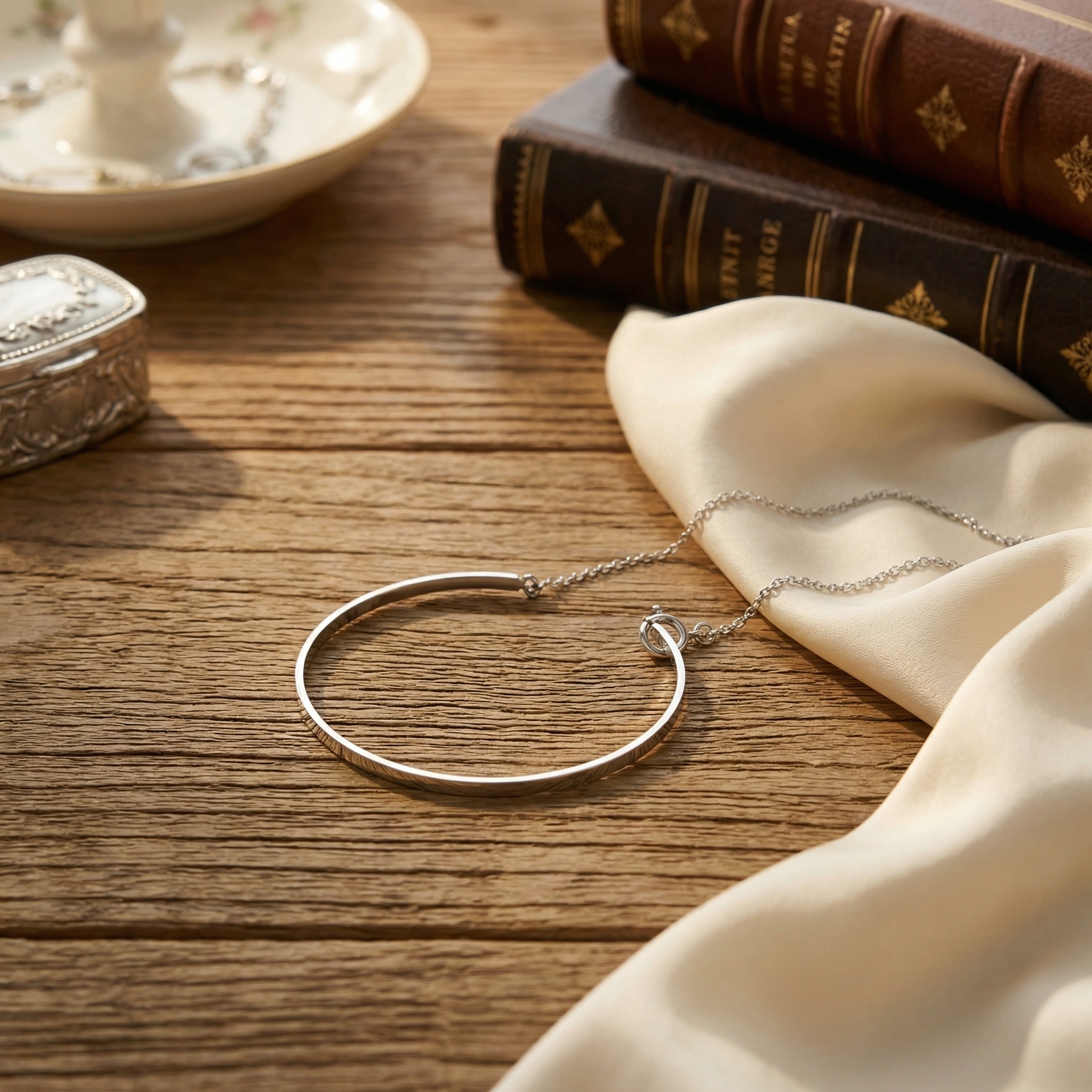 Handmade Round Copper Wristband With Glass Inlay, Water Plating 0.03µm-0.05µm Thickness, Designed For Women 5
