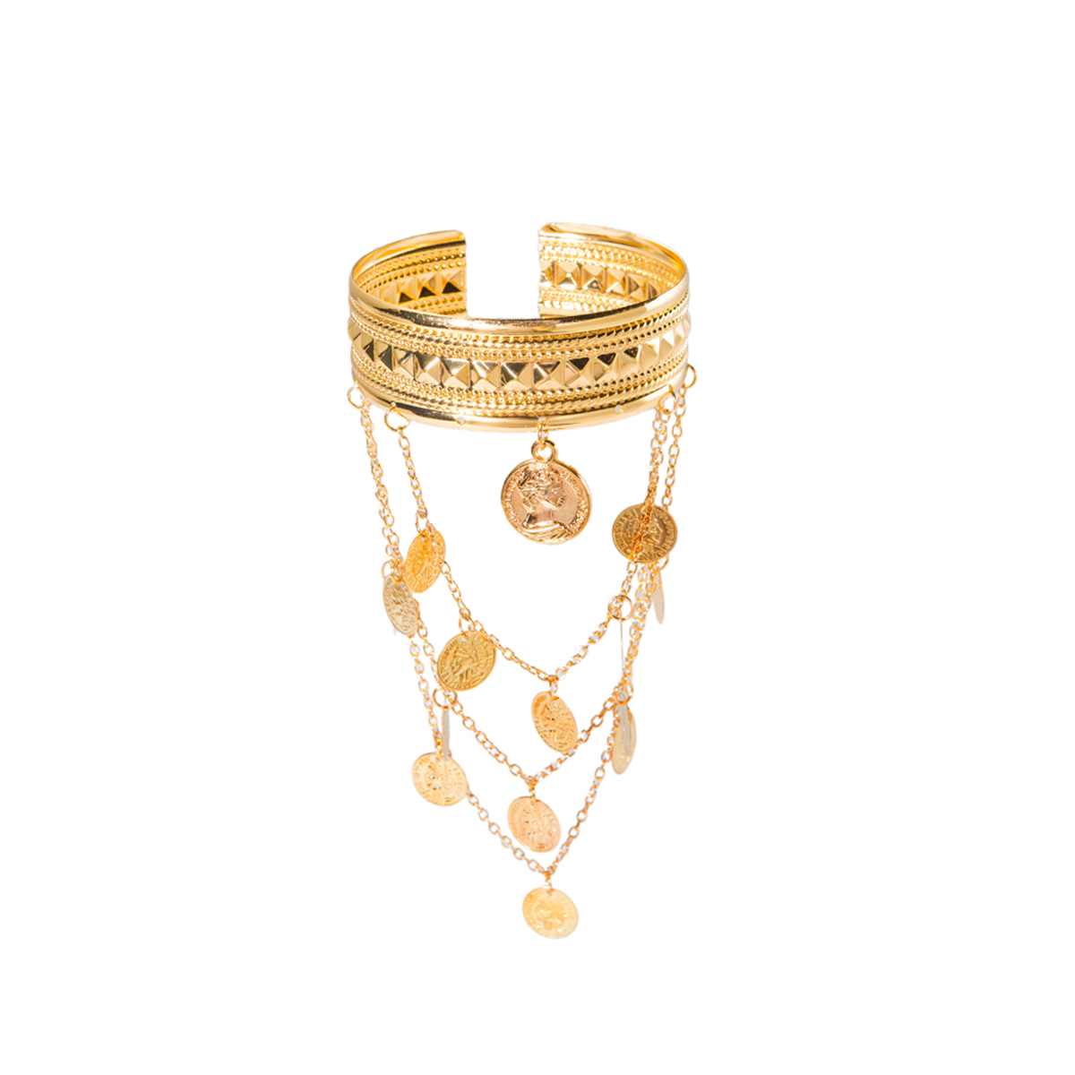 Handmade Round Iron Wristband With Copper Chain Material For Women 2