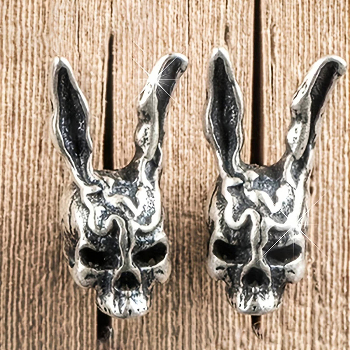 Handmade Skull Stud Earrings For Women In Copper With White K Water Plating And 0.03µm Thickness