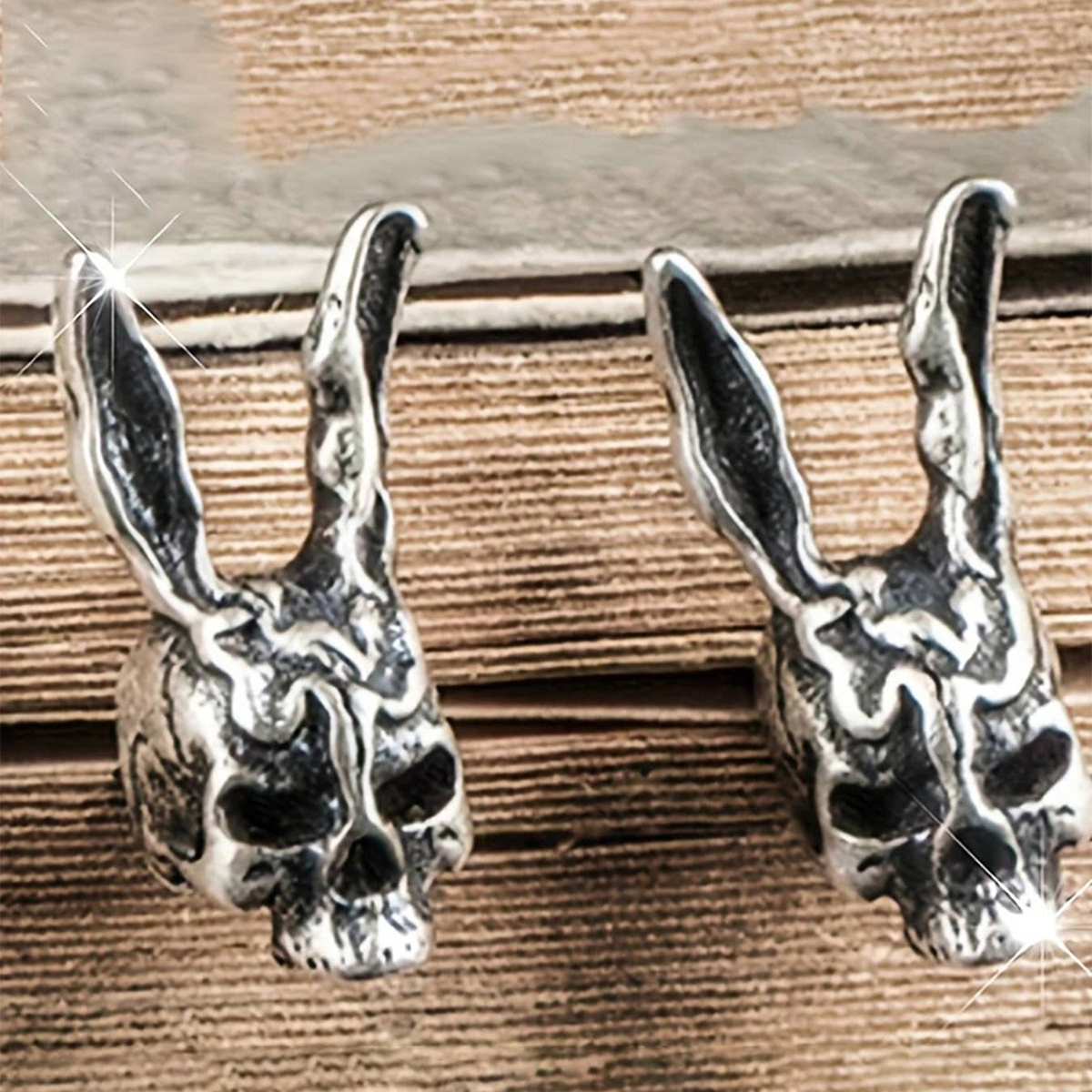 Handmade Skull Stud Earrings For Women In Copper With White K Water Plating And 0.03µm Thickness 2