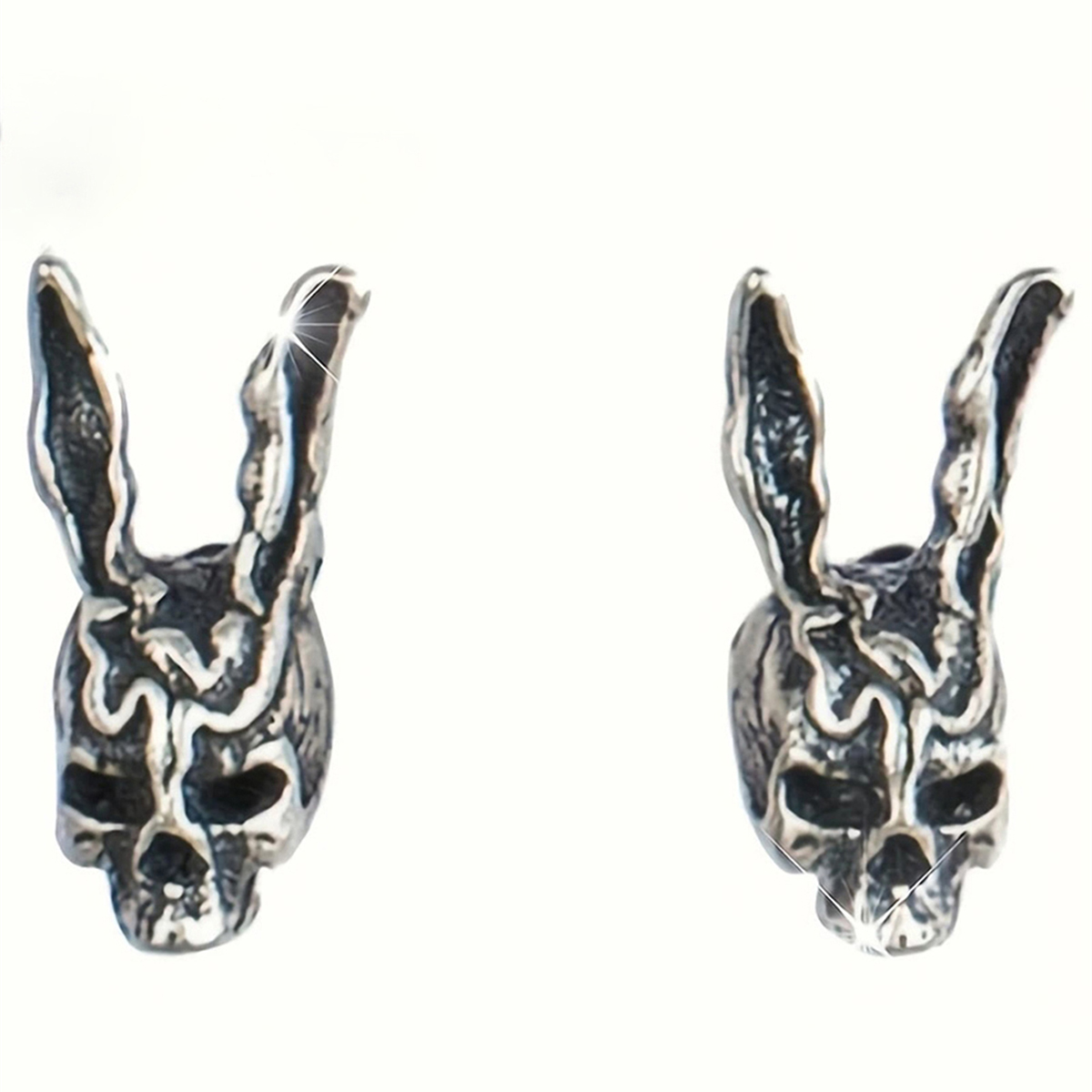 Handmade Skull Stud Earrings For Women In Copper With White K Water Plating And 0.03µm Thickness 5