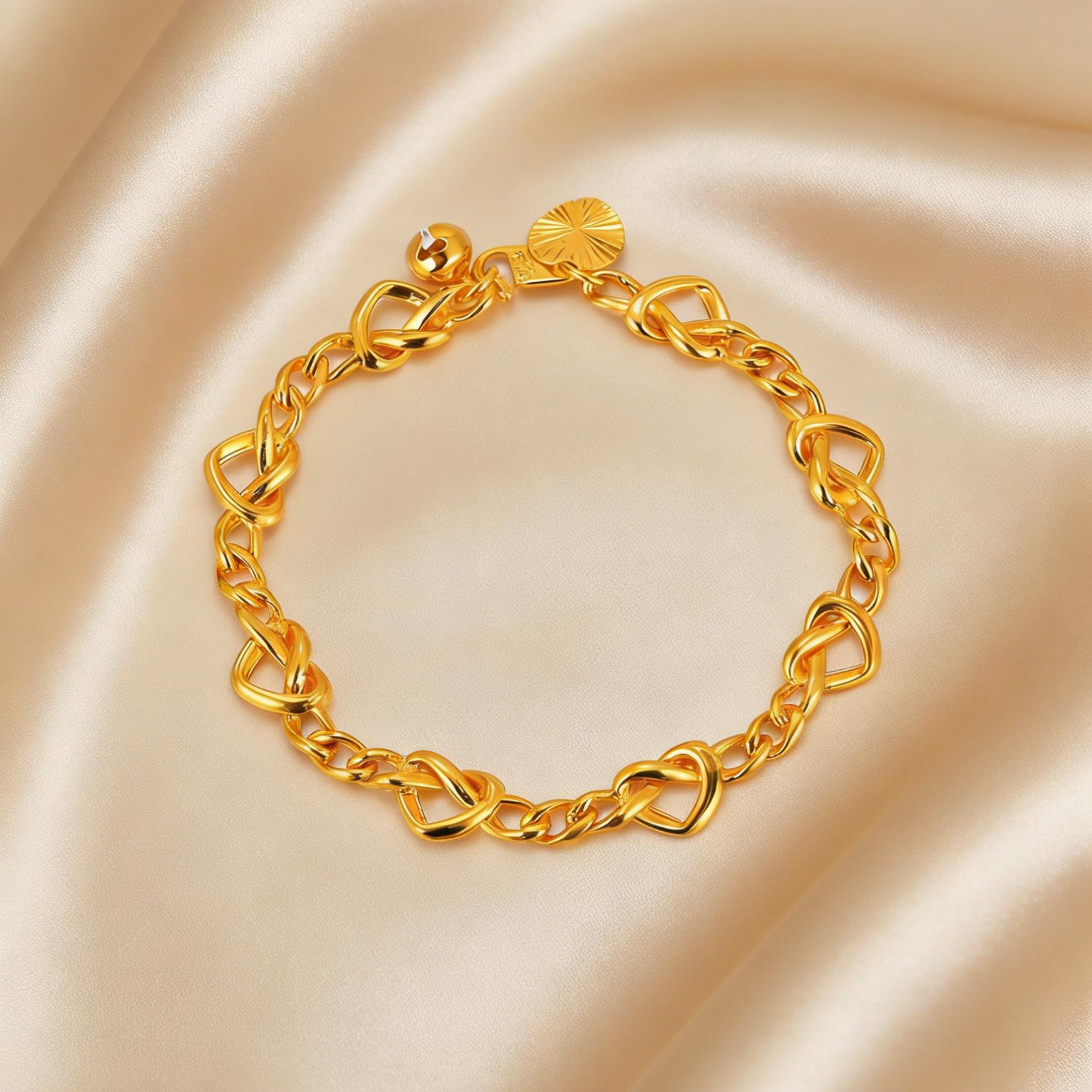 Handmade Solid Color Copper Bracelet For Women With 18K Real Gold Plated Water Plating And Handmade Chain 4