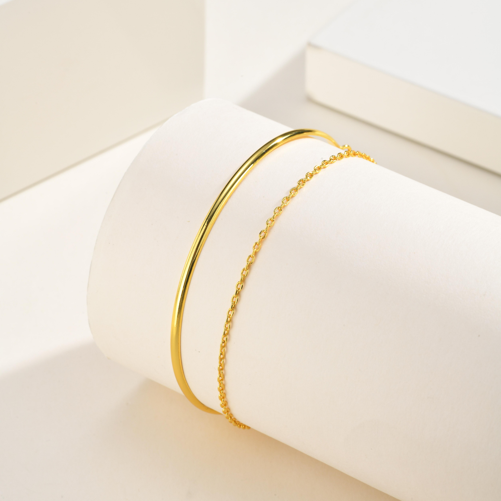 Handmade Solid Color Copper Bracelet For Women With 18K Gold Plated Water Plating And Handmade Chain 4