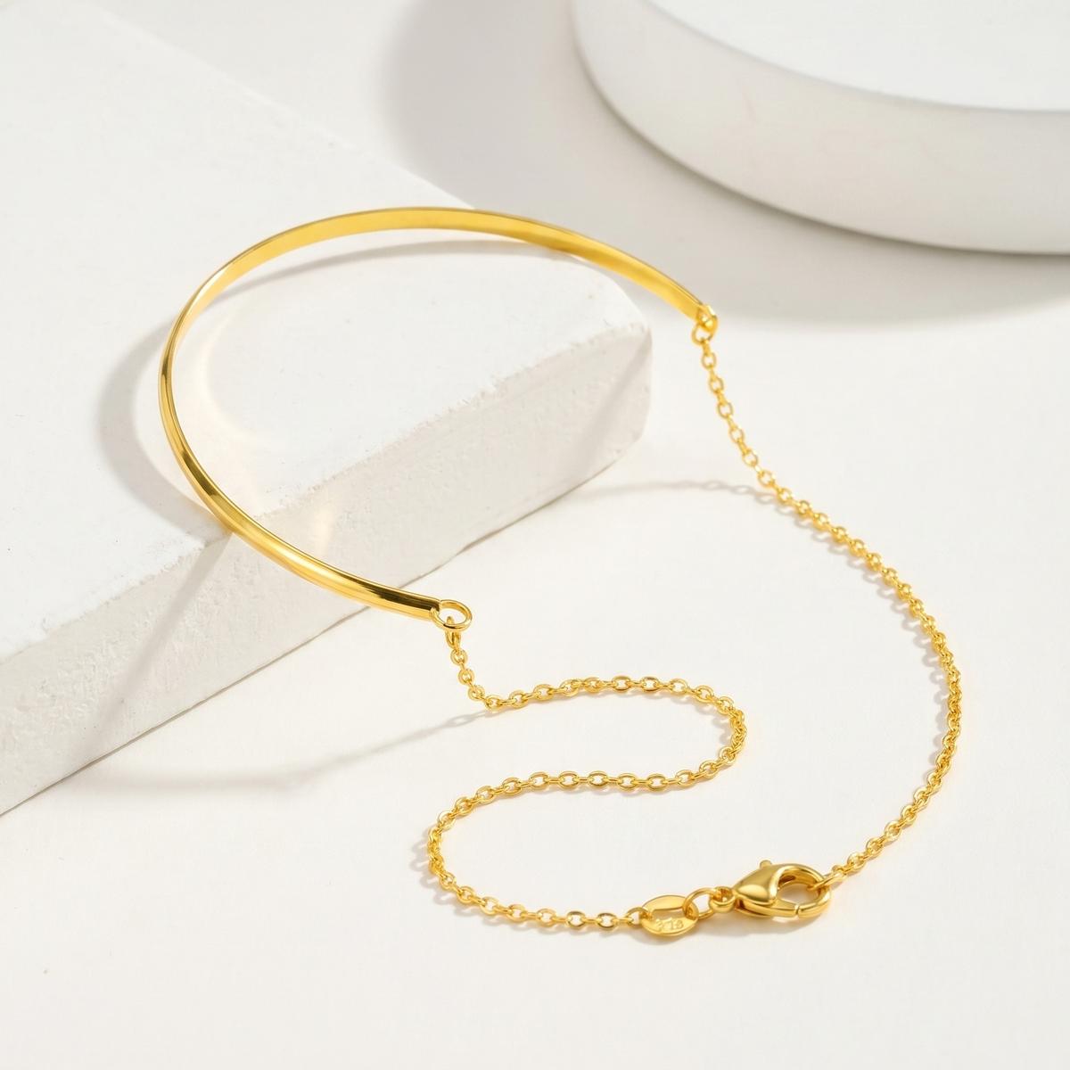 Handmade Solid Color Copper Bracelet For Women With 18K Gold Plated Water Plating And Handmade Chain 5