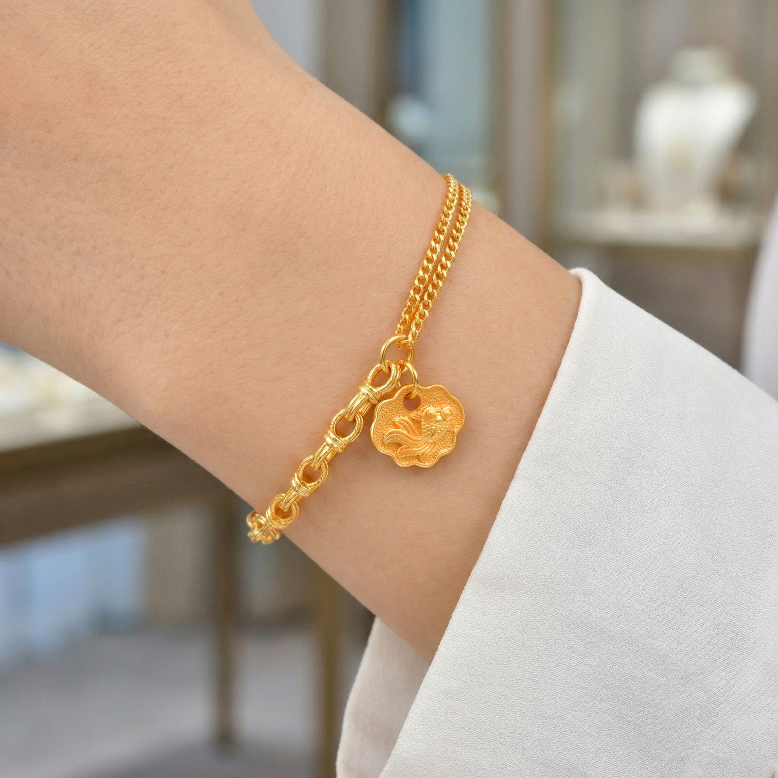 Handmade Solid Color Copper Bracelets For Women With 24K Real Gold Plated Water Plating And Handmade Chain 3