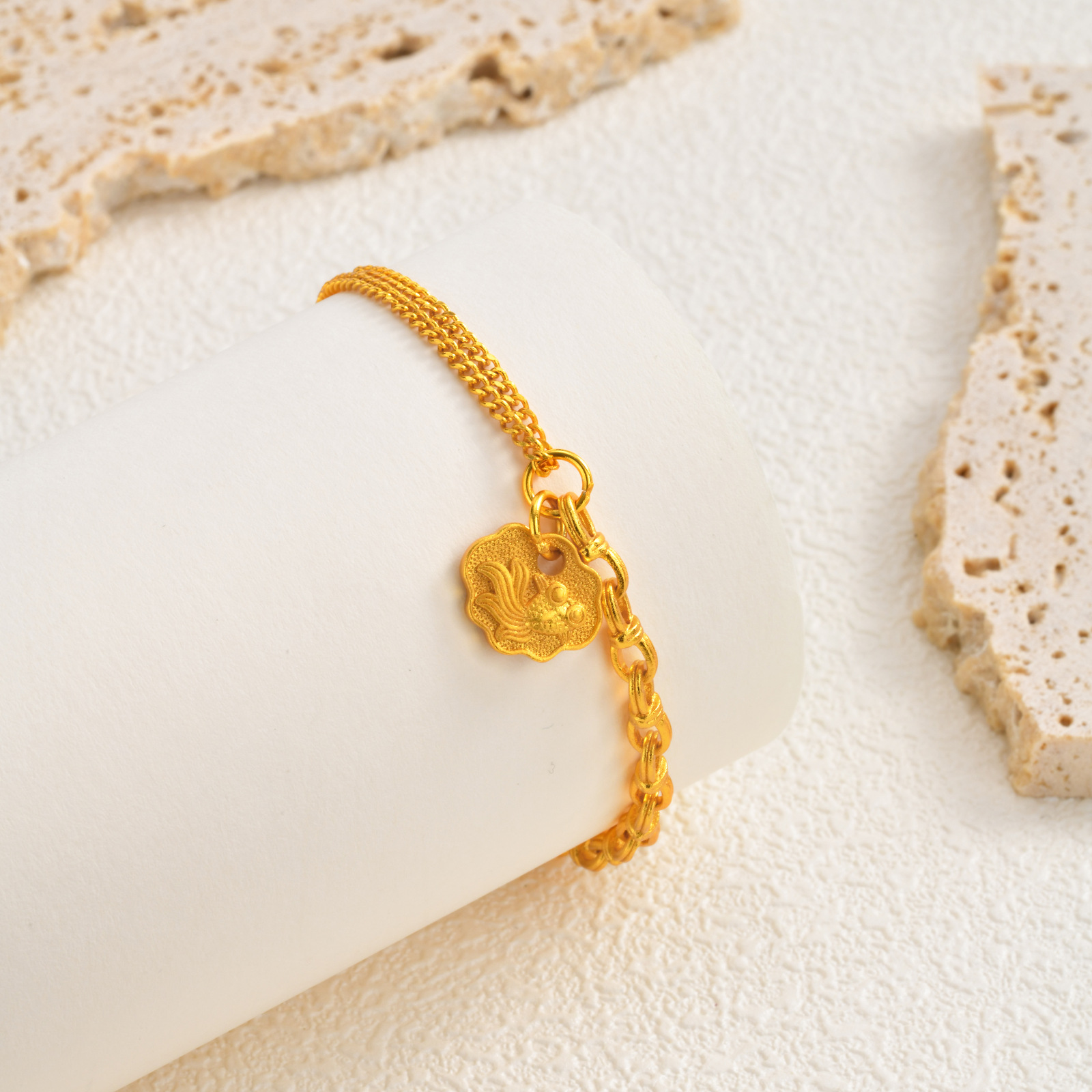Handmade Solid Color Copper Bracelets For Women With 24K Real Gold Plated Water Plating And Handmade Chain 4