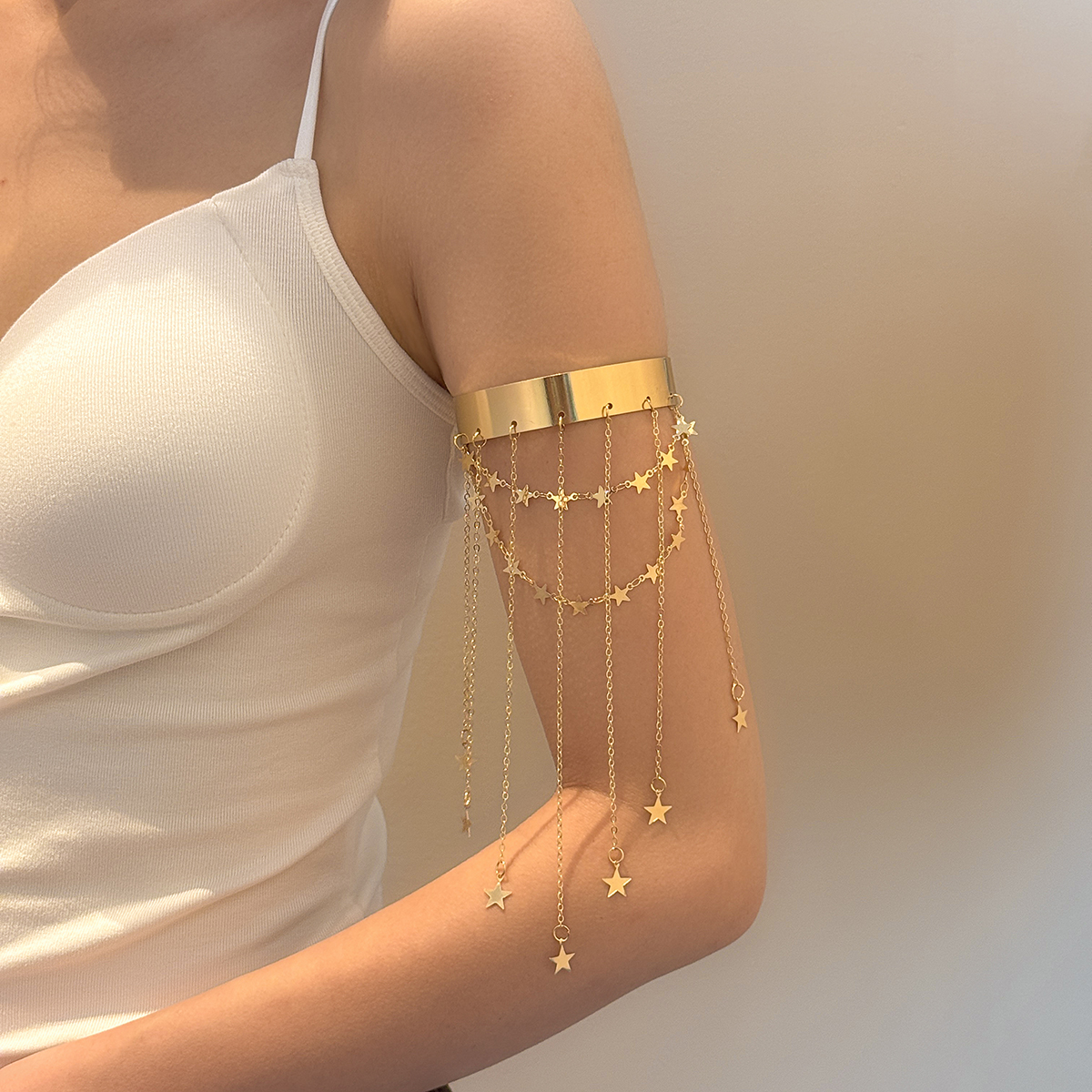 Handmade Star Wristband Featuring Copper Chain Material, Designed For Women With Iron Elements