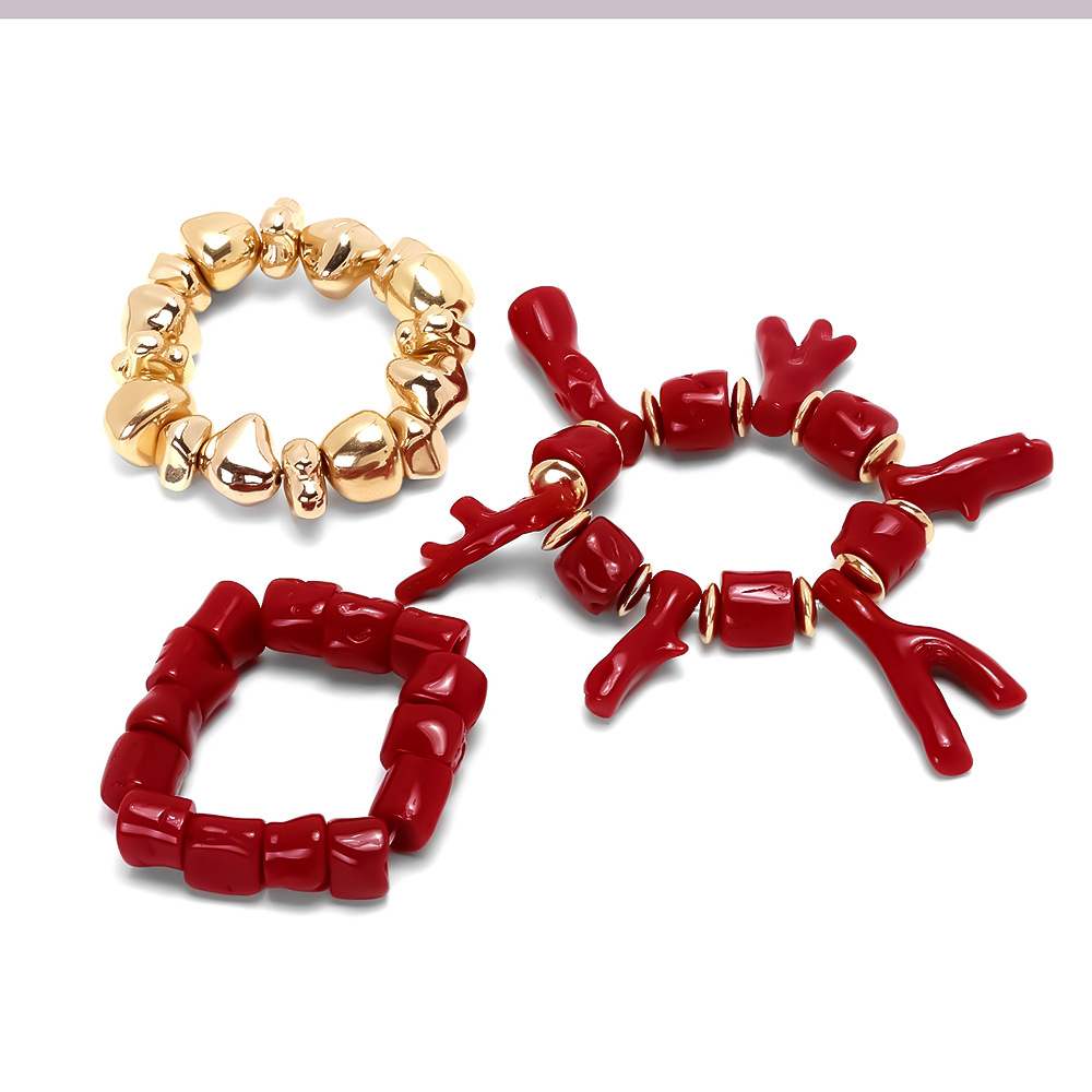 Handmade Tropical Coral Bracelets With Multicolor Resin Inlay, Crafted From Mixed Materials, Available As Bangles 2