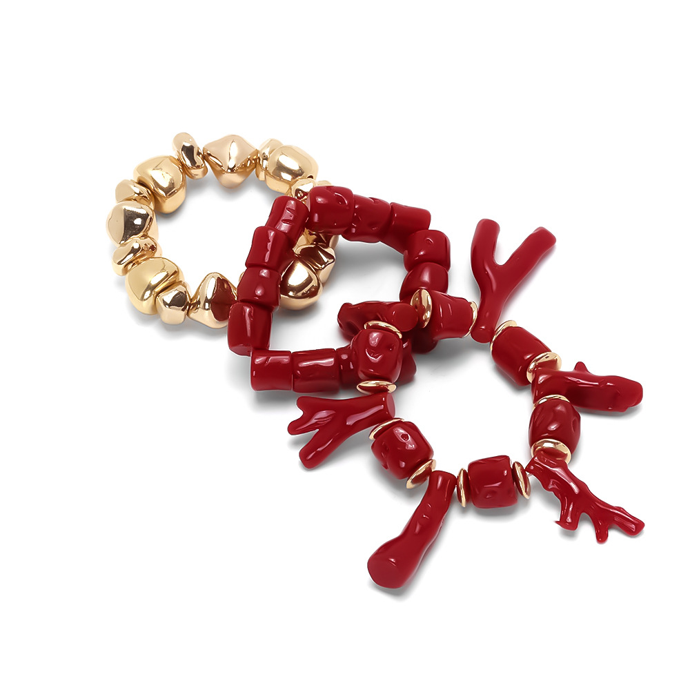 Handmade Tropical Coral Bracelets With Multicolor Resin Inlay, Crafted From Mixed Materials, Available As Bangles 4