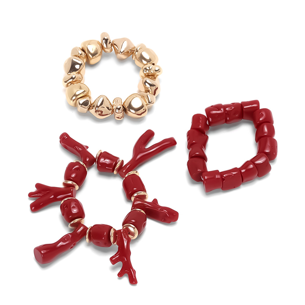 Handmade Tropical Coral Bracelets With Multicolor Resin Inlay, Crafted From Mixed Materials, Available As Bangles 5