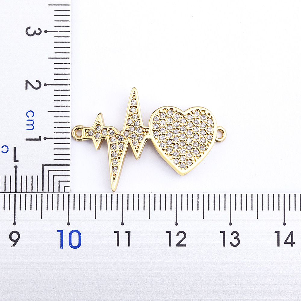 Heart Shape Copper Bracelets With Beading, 18K Real Gold Plated Electroplated Finish, Stretch Adjustable Bangle 2