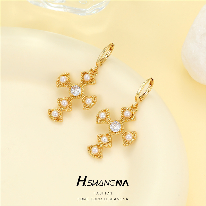 Heart Shape Drop Earrings For Women Featuring 14K Real Gold Plated Copper With Zirconia Inlay 4