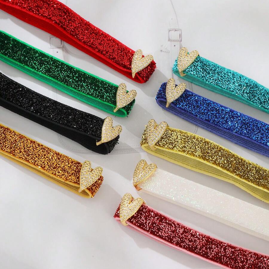 Heart Shape Electroplated Rope Bracelets With 18K Real Gold PVD Coated Plating And Zircon Inlay, Cord In Chain, 0.03µm-0.05µm Thickness 5