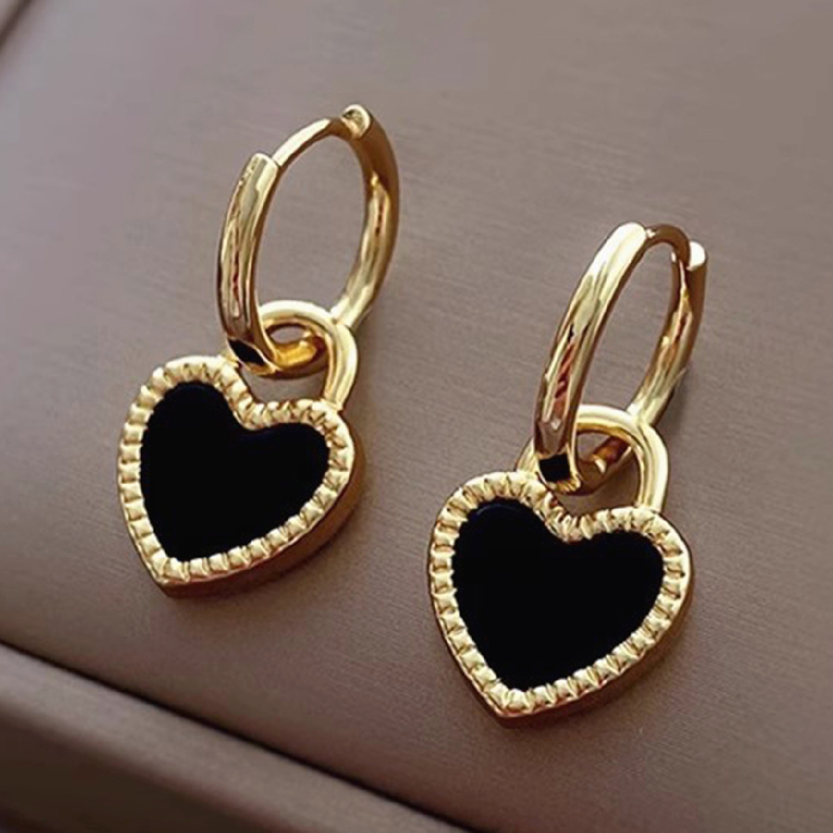 Heart Shape Epoxy Earrings For Women In Copper With KC Golden Water Plating And 0.03µm Thick Coating 2