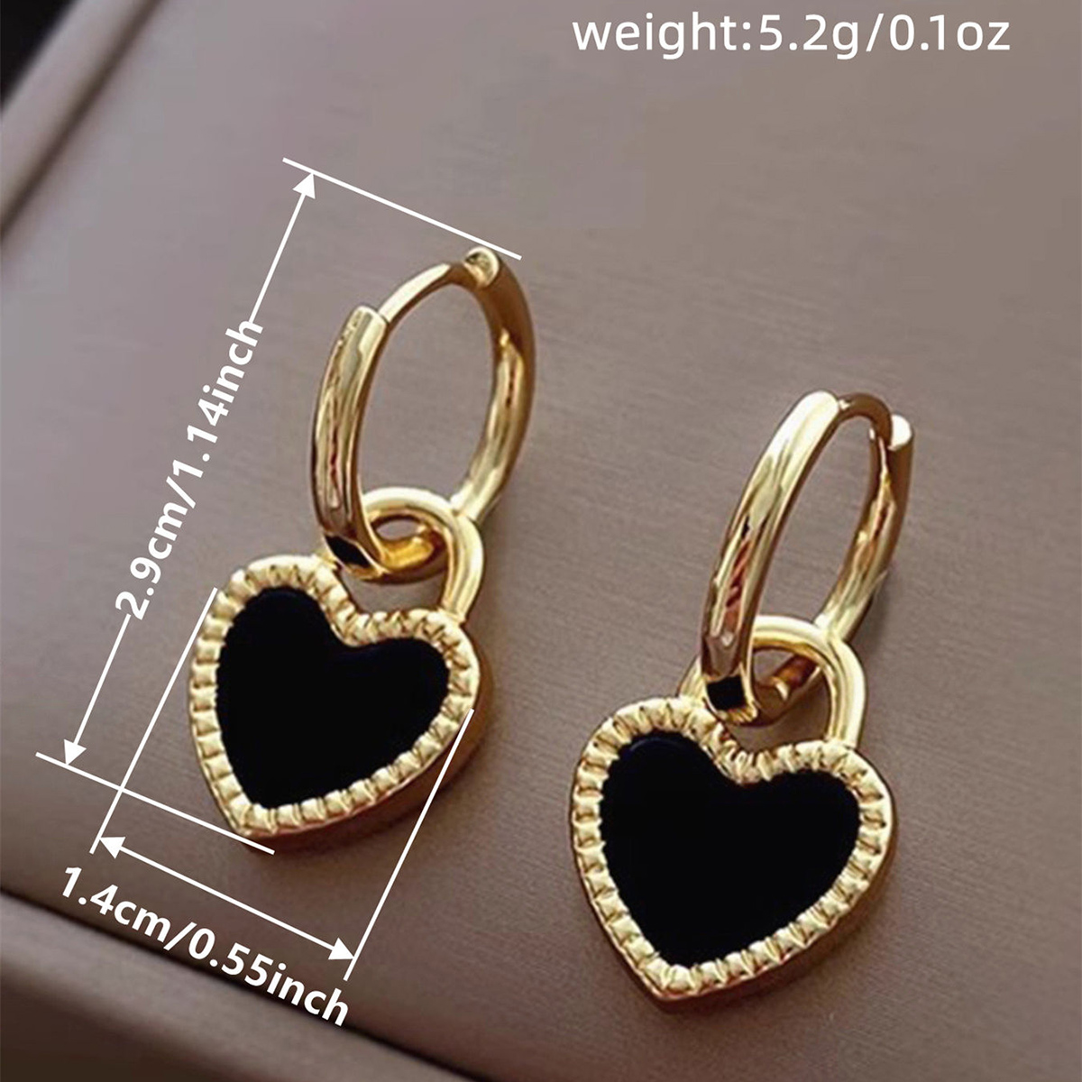 Heart Shape Epoxy Earrings For Women In Copper With KC Golden Water Plating And 0.03µm Thick Coating 4