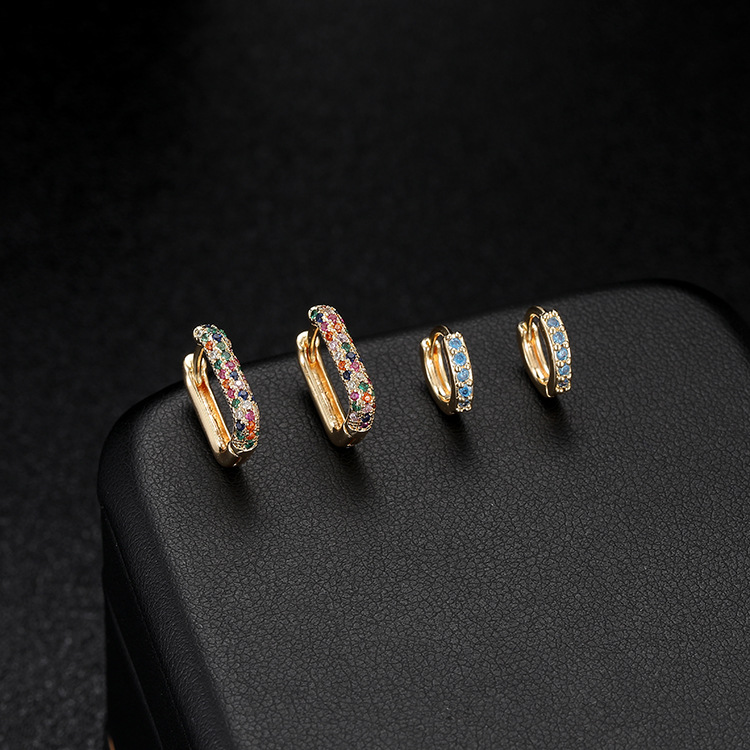 Heart Shape Hoop Earrings With 14K Real Gold Plated Copper And Zircon Inlay, Electroplated Design, Unisex