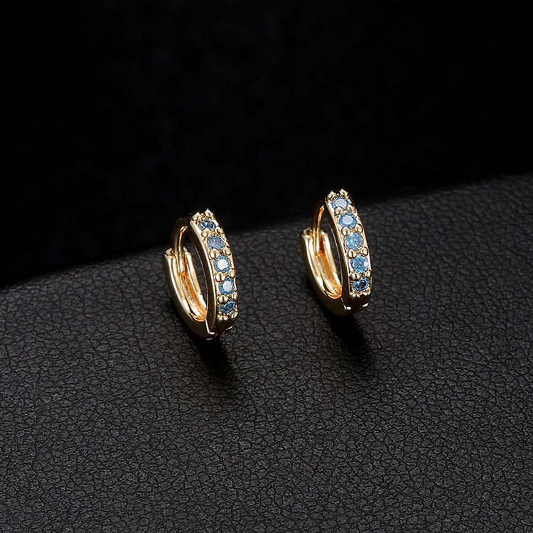 Heart Shape Hoop Earrings With 14K Real Gold Plated Copper And Zircon Inlay, Electroplated Design, Unisex 4