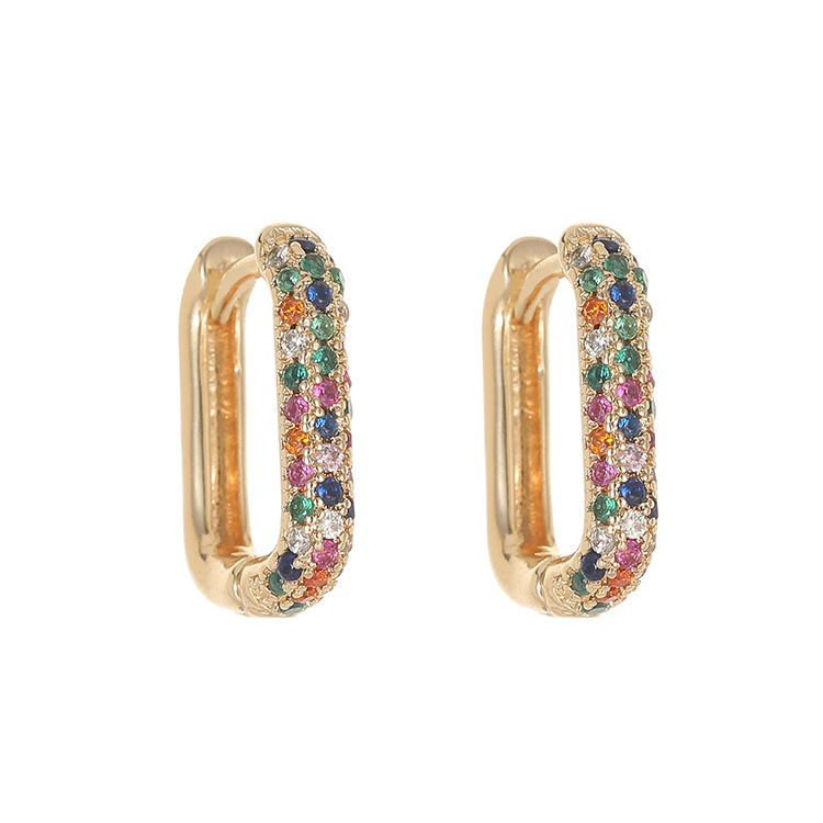 Heart Shape Hoop Earrings With 14K Real Gold Plated Copper And Zircon Inlay, Electroplated Design, Unisex 5