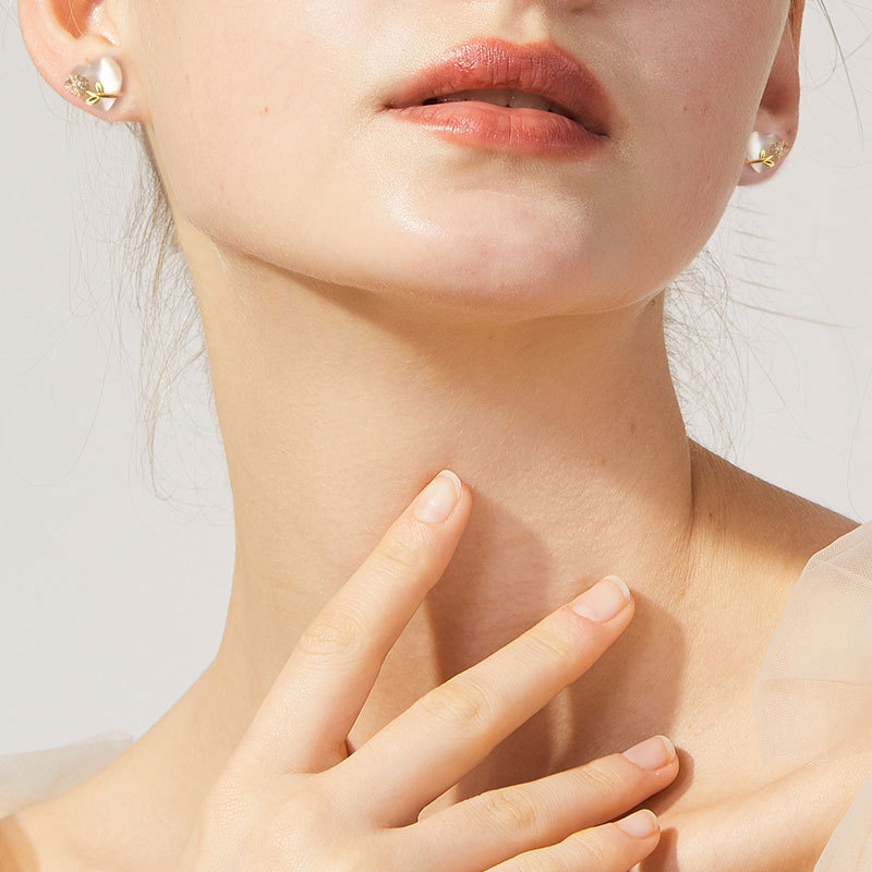 Heart Shape Stud Earrings For Women With Copper And Cat's Eye Stone Inlay, Featuring 925 Sterling Silver Posts In New Style 2
