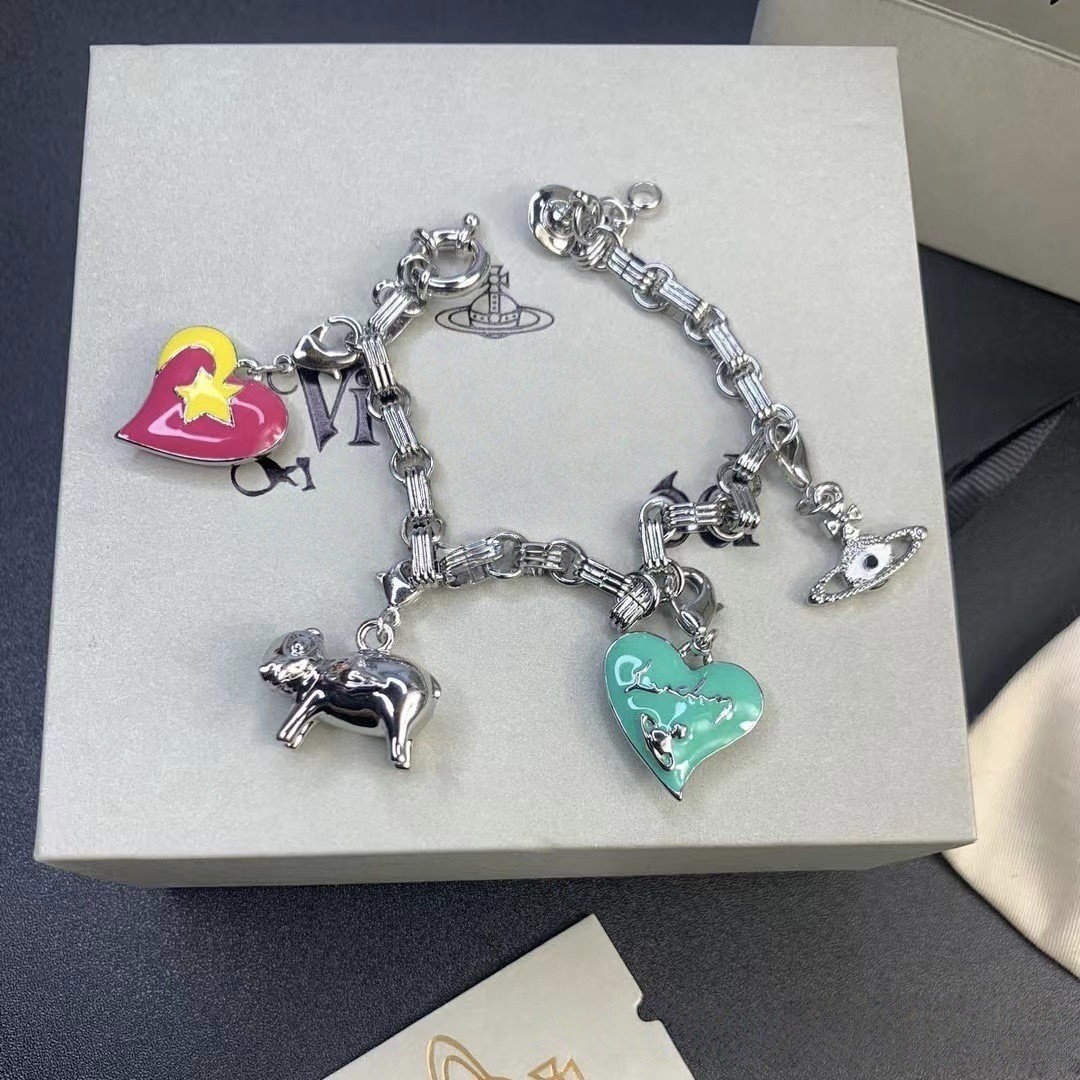 Heart Shape Zircon Bracelet For Women In Silver, Featuring A Sweet Style