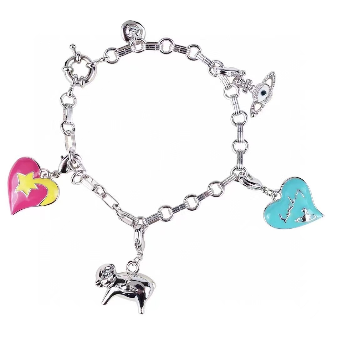 Heart Shape Zircon Bracelet For Women In Silver, Featuring A Sweet Style 5