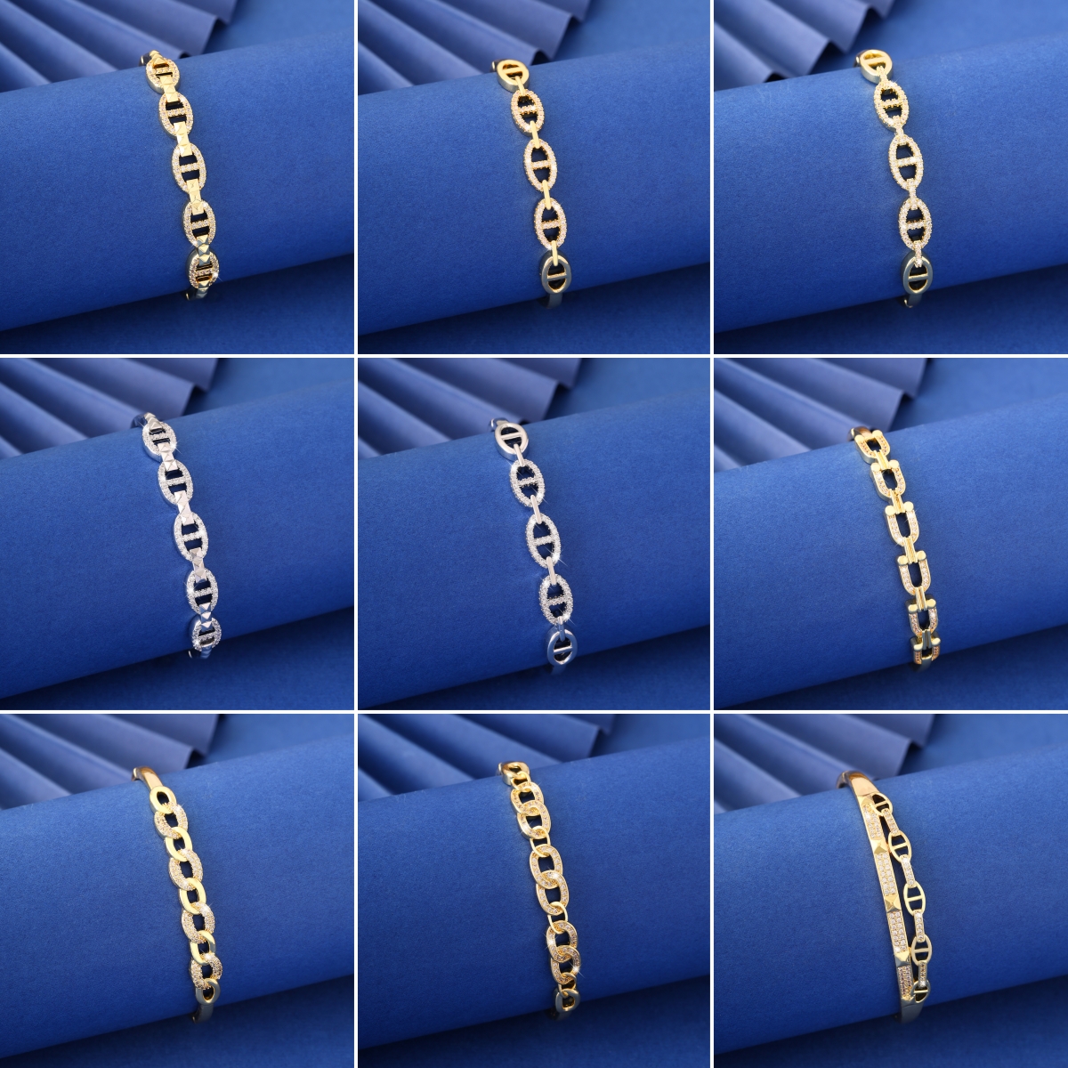 High-Grade Full Zircon Pig Nose Bracelet Zirconia Elegant Bracelet Socialite Bangle Handmade