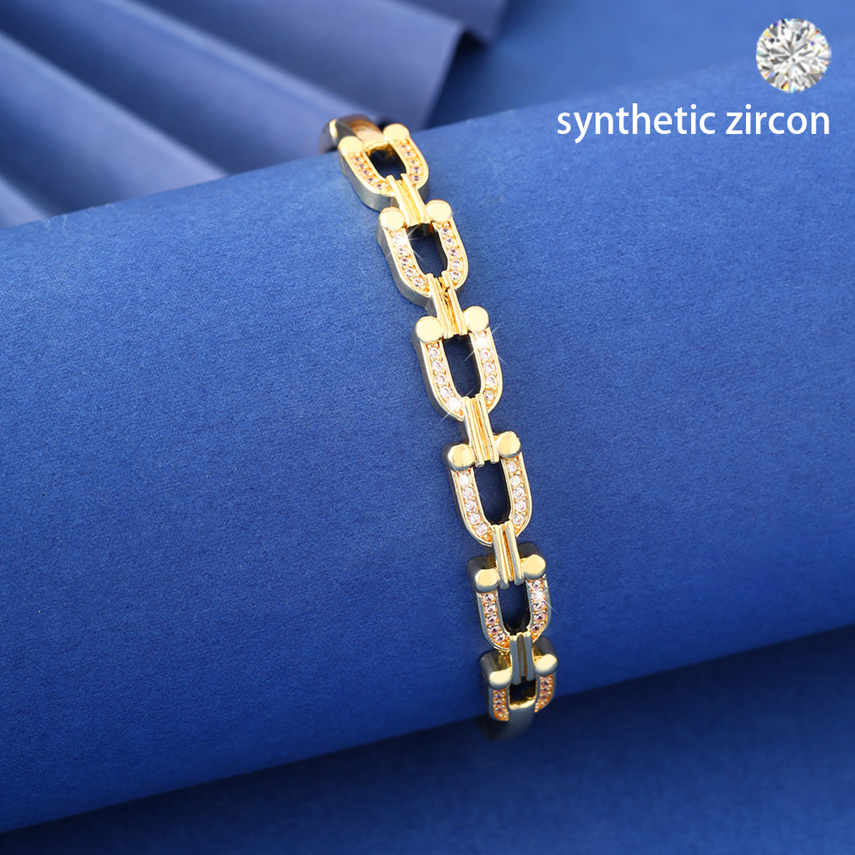 High-Grade Full Zircon Pig Nose Bracelet Zirconia Elegant Bracelet Socialite Bangle Handmade 8