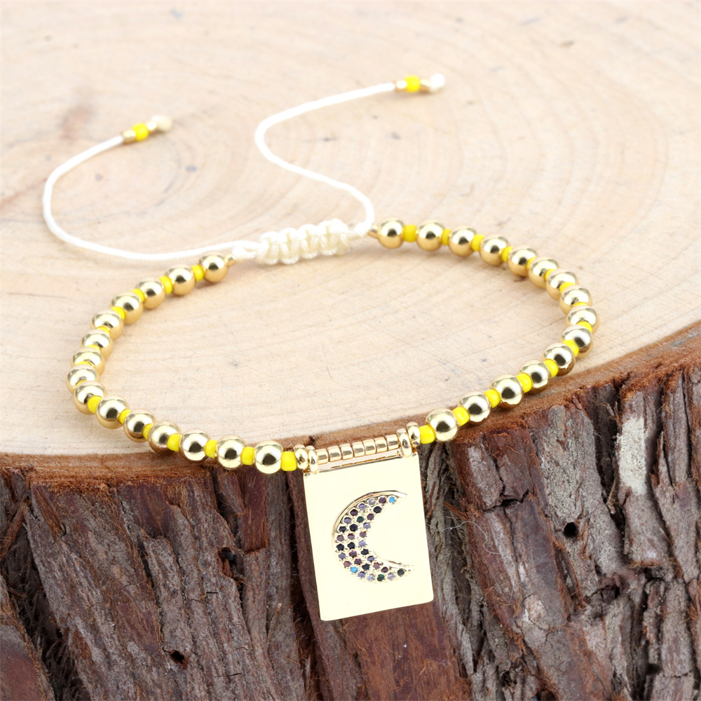 Copper Cross Bracelet For Women With Beading Design And Zircon Inlay, IG Style 8