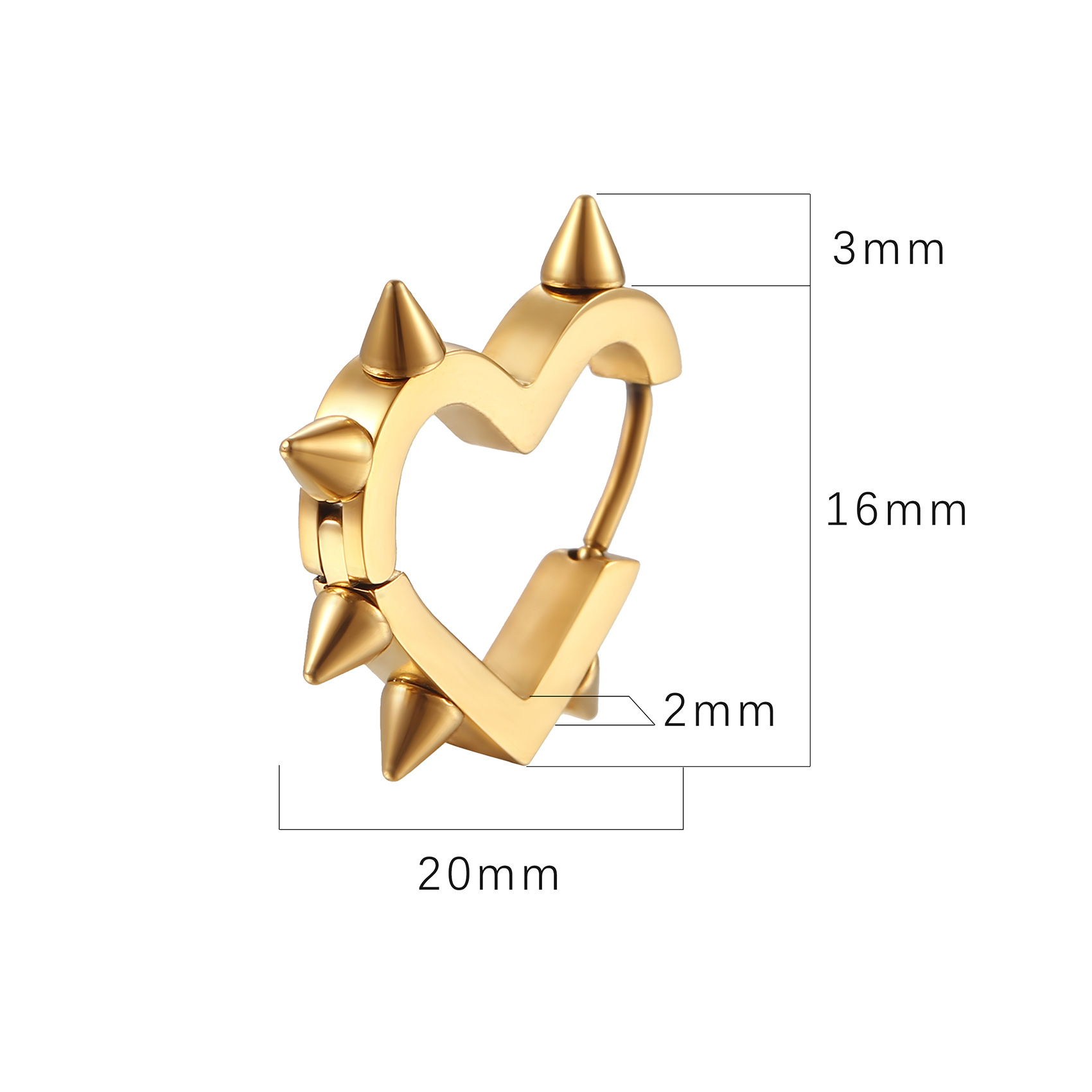 Electroplated Earrings With 18K Gold PVD Coated On 201 Stainless Steel Ear Pins, Unisex Design 2