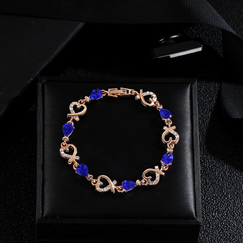 Heart Shape Copper Bracelet For Women In Royal Blue, Perfect Anniversary Gift 3