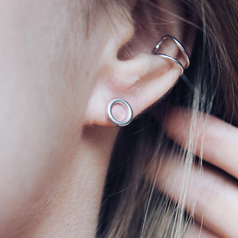 Geometric Waterproof Non Tarnish Earrings For Women, Stainless Steel With Real Gold PVD Coated Plating